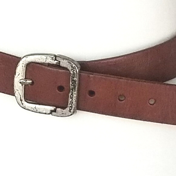 Ralph Lauren Polo Brown Leather Belt Distressed Hinged Buckle Men's Medium - Picture 1 of 13